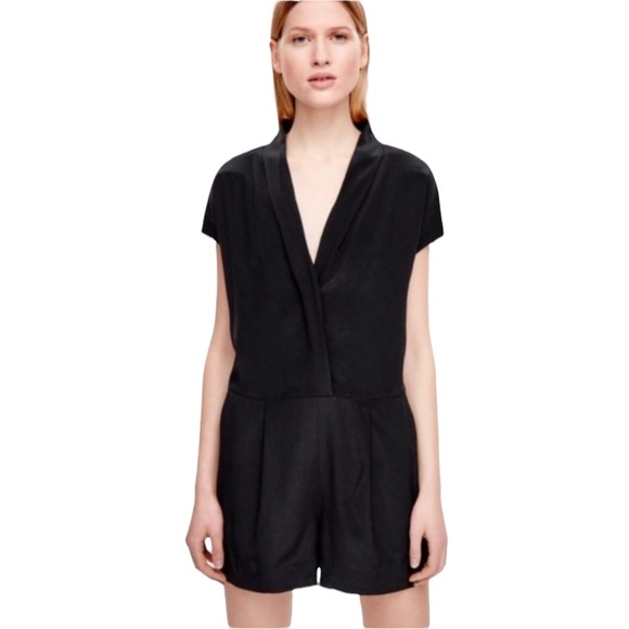 COS Black Silk Minimalist Utility Style Jumpsuit Romper - 2 - Picture 1 of 10